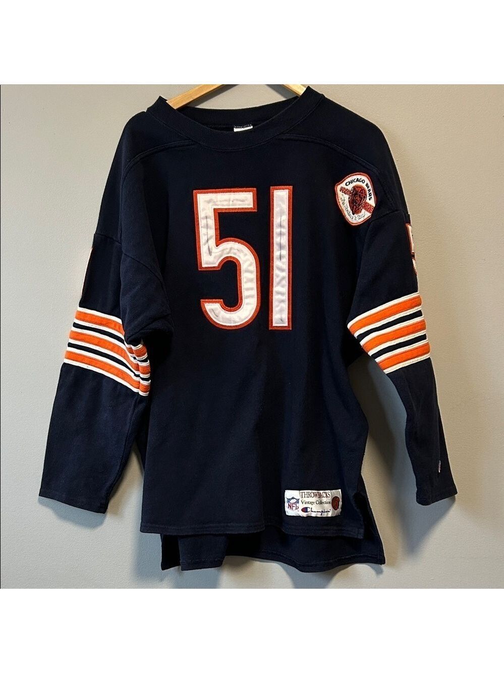 Vintage Champion NFL Chicago Bears #51 Butkus Throwback Sweater Jersey XL